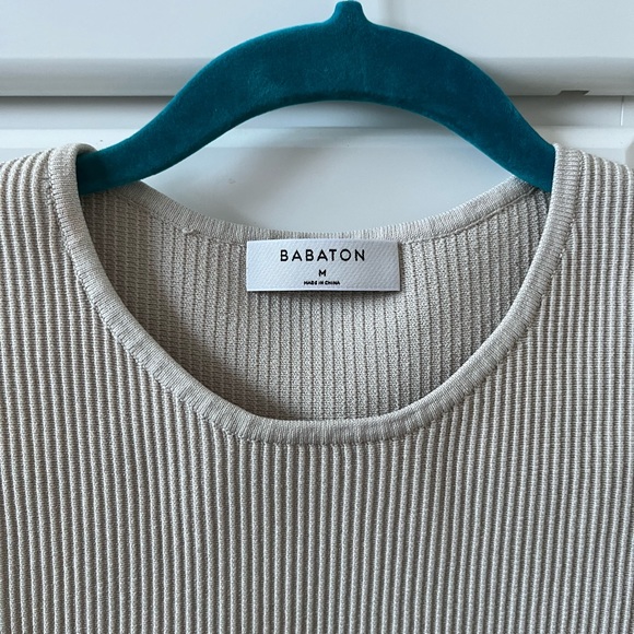 Babaton sculpt knit racer tank in matte pearl - Picture 2 of 2